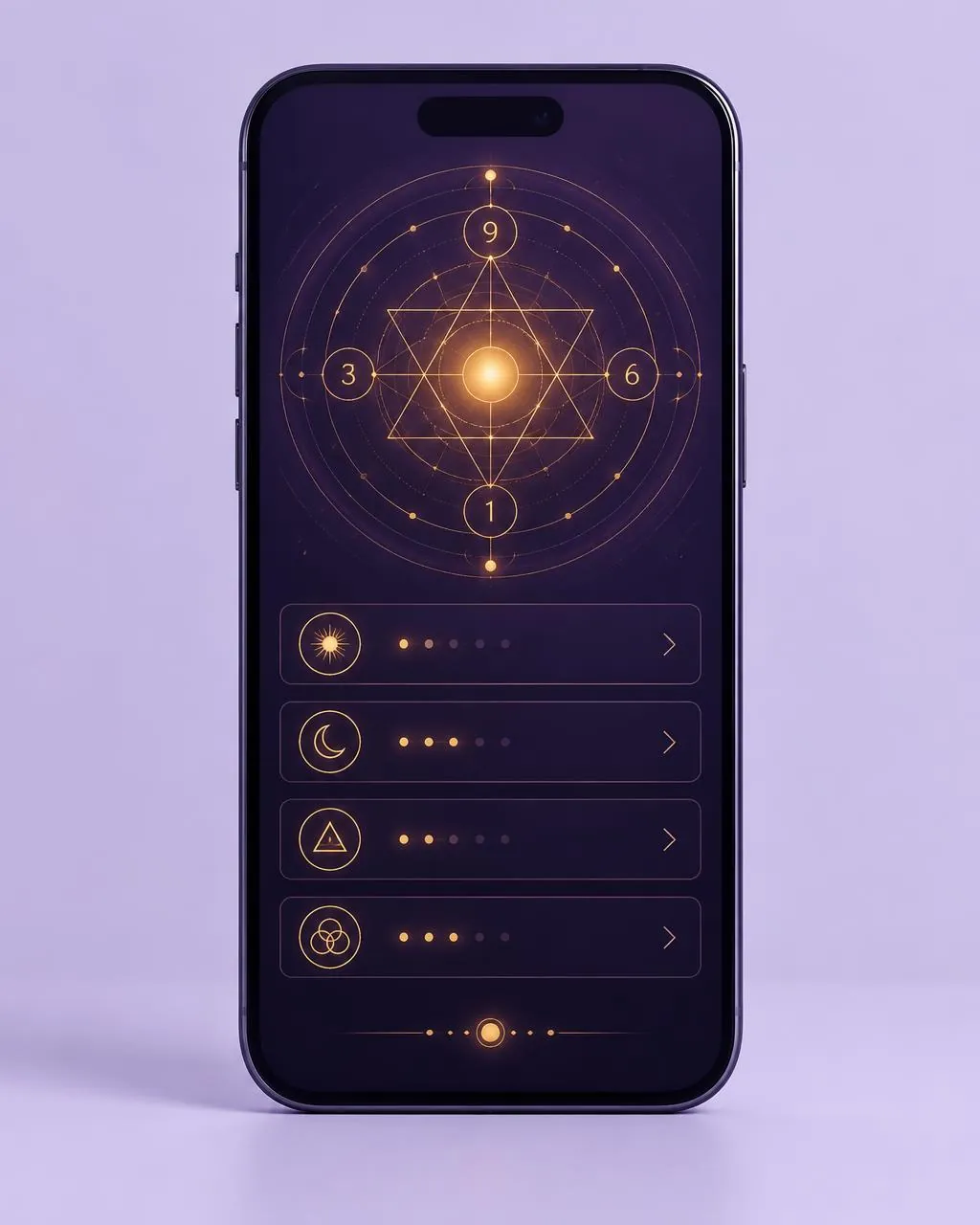 Vista ilustrativa de la app en un teléfono
